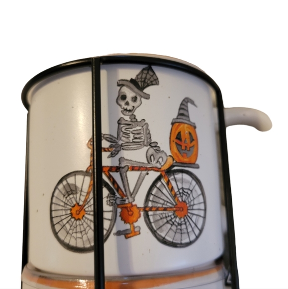Cobwebs & Cauldrons Halloween Skeleton Coffee Cup Mug Set with Metal Rack - Picture 2 of 7
